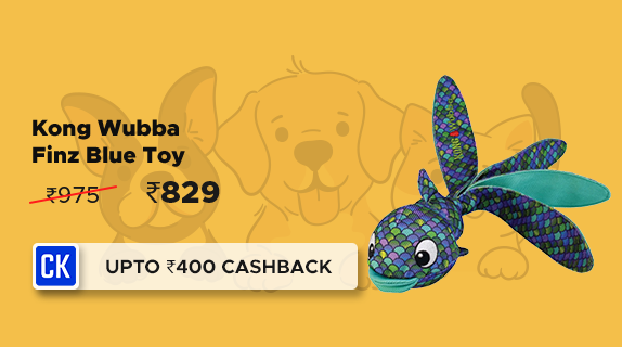 Supertails: Buy Kong Wubba Finz Blue Toy worth Rs 975 at Rs 829 + Upto Rs 400 CashKaro Cashback on Supertails Orders over Rs 1000